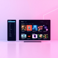 Screenshot of Nexus Market's modern, clean UI in vaporwave colors